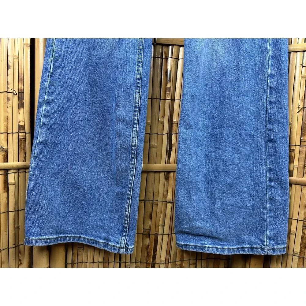Vibrant MIU Jeans Women Size 11 Distressed High Waist Blue Straight Leg‎ 29x32 - Picture 6 of 16